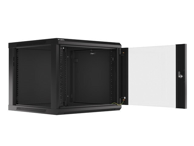 RACKSKÅP 19" VÄGGMONTERAT 9U/600X600 (FLAT PACK) V2 SVART LANBERG