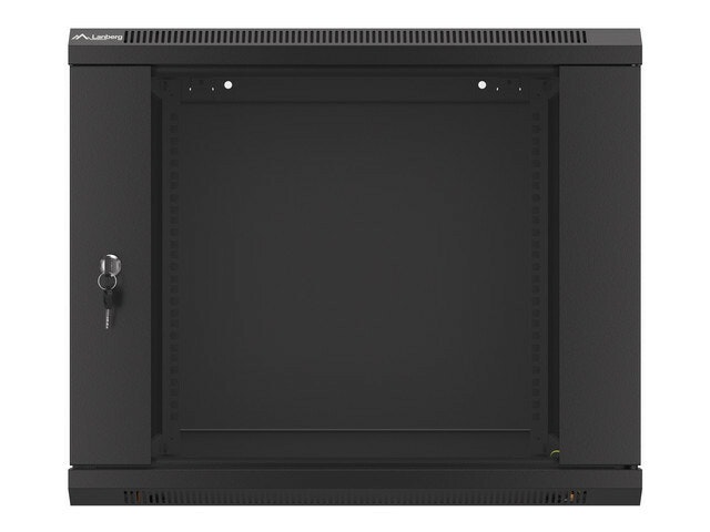 RACKSKÅP 19" VÄGGMONTERAT 9U/600X600 (FLAT PACK) V2 SVART LANBERG
