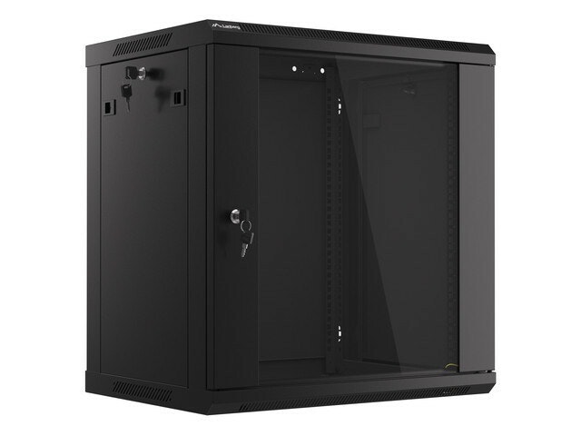 RACKSKÅP 19" VÄGGMONTERAT 12U/600X450 (FLAT PACK) SVART LANBERG V2