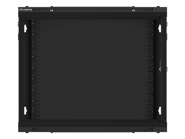 RACKSKÅP 19" VÄGGMONTERAT 9U/600X600 (FLAT PACK) V2 SVART LANBERG