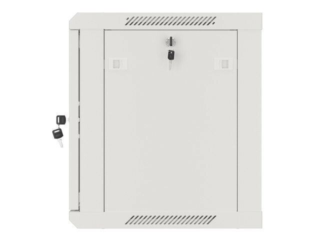 RACKSKÅP 19" VÄGGMONTERAT 9U/600X450 (FLAT PACK) MED GLASDÖRR GRÅ LANBERG V2