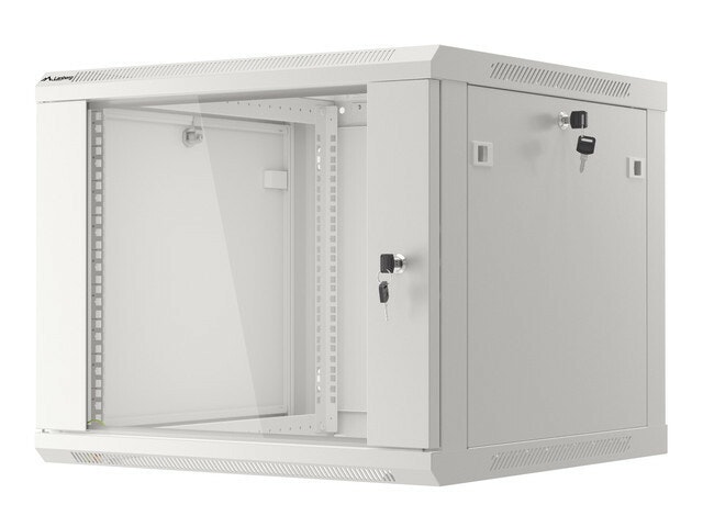 RACKSKÅP 19" VÄGGMONTERAT 9U/600X600 (FLAT PACK) V2 GRÅ LANBERG