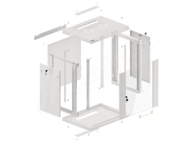 RACKSKÅP 19" VÄGGMONTERAT 12U/600X450 (FLAT PACK) GRÅ LANBERG V2