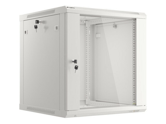 RACKSKÅP 19" VÄGGMONTERAT 12U/600X600 (FLAT PACK) V2 GRÅ LANBERG