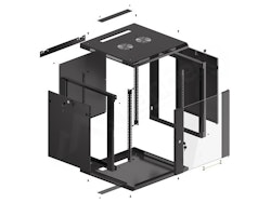 RACKSKÅP 19" VÄGGMONTERAT 12U/600X600 (FLAT PACK) MED GLASDÖRR SVART LANBERG V2