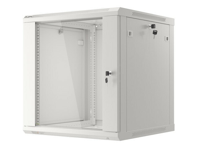 RACKSKÅP 19" VÄGGMONTERAT 12U/600X600 (FLAT PACK) V2 GRÅ LANBERG