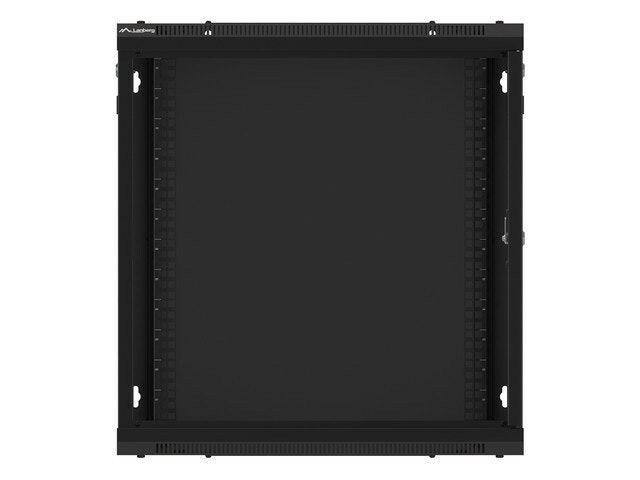 RACKSKÅP 19" VÄGGMONTERAT 12U/600X600 (FLAT PACK) MED GLASDÖRR SVART LANBERG V2