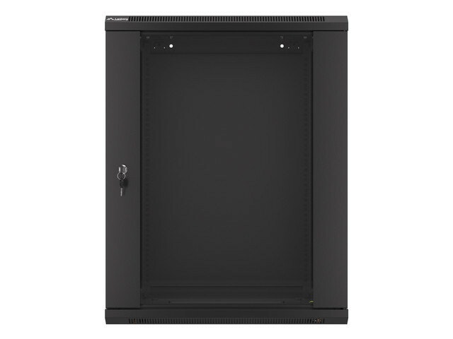 RACKSKÅP 19" VÄGGMONTERAT 15U/600X450 (FLAT PACK) MED GLASDÖRR SVART LANBERG V2
