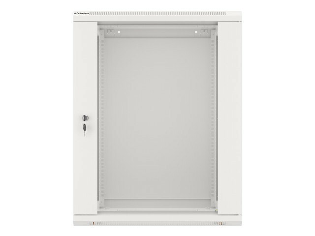 RACKSKÅP 19" VÄGGMONTERAT 15U/600X450 (FLAT PACK) MED GLASDÖRR GRÅ LANBERG V2