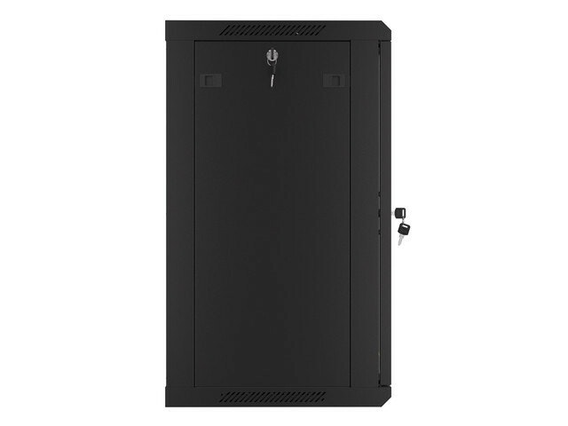RACKSKÅP 19" VÄGGMONTERAT 15U/600X450 (FLAT PACK) MED GLASDÖRR SVART LANBERG V2