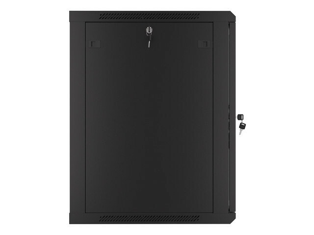 RACKSKÅP 19" VÄGGMONTERAT 15U/600X600 (FLAT PACK) MED GLASDÖRR SVART LANBERG V2