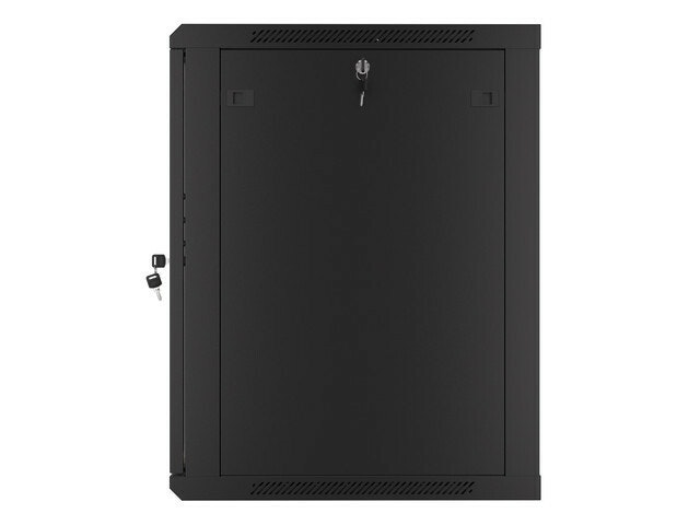RACKSKÅP 19" VÄGGMONTERAT 15U/600X600 (FLAT PACK) MED GLASDÖRR SVART LANBERG V2
