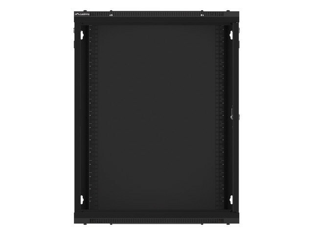 RACKSKÅP 19" VÄGGMONTERAT 15U/600X450 (FLAT PACK) MED GLASDÖRR SVART LANBERG V2