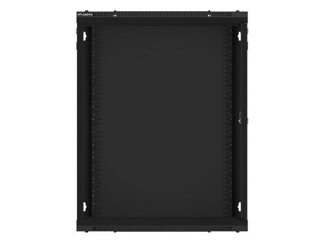 RACKSKÅP 19" VÄGGMONTERAT 15U/600X600 (FLAT PACK) MED GLASDÖRR SVART LANBERG V2