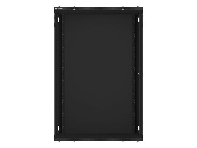 RACKSKÅP 19" VÄGGMONTERAT 18U/600X600 (FLAT PACK) MED GLASDÖRR SVART LANBERG V2
