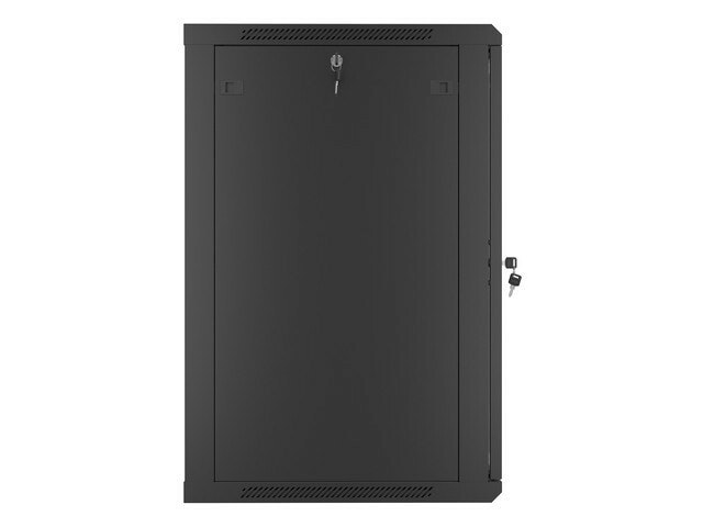 RACKSKÅP 19" VÄGGMONTERAT 18U/600X600 (FLAT PACK) MED GLASDÖRR SVART LANBERG V2