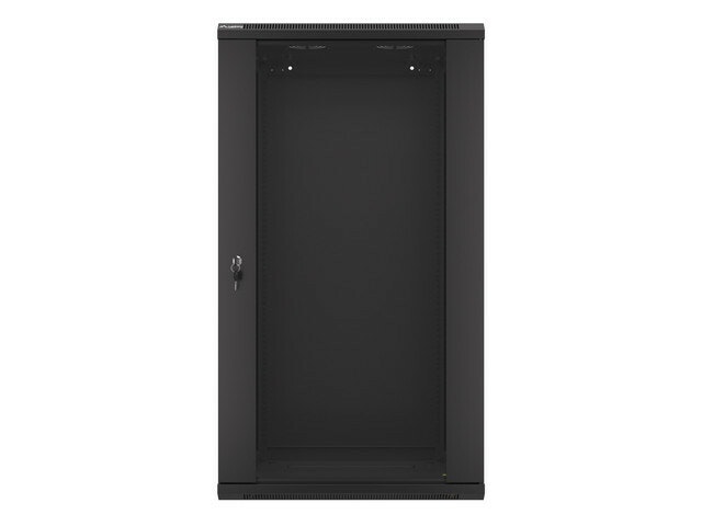 RACKSKÅP 19" VÄGGMONTERAT 22U/600X450 (FLAT PACK) MED GLASDÖRR SVART LANBERG V2