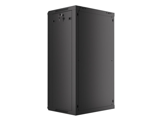RACKSKÅP 19" VÄGGMONTERAT 22U/600X450 (FLAT PACK) MED GLASDÖRR SVART LANBERG V2