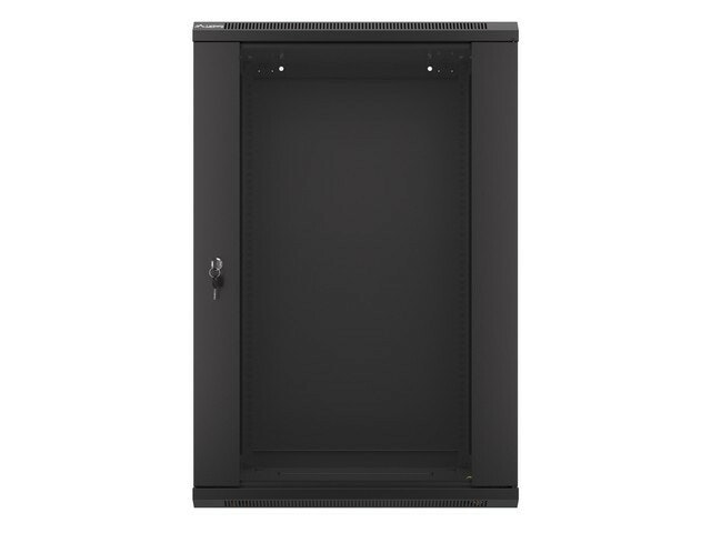 RACKSKÅP 19" VÄGGMONTERAT 18U/600X450 (FLAT PACK) MED GLASDÖRR SVART LANBERG V2