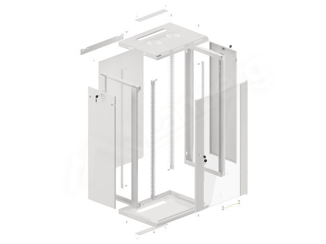 RACKSKÅP 19" VÄGGMONTERAT 22U/600X450 (FLAT PACK) GRÅ LANBERG V2