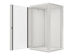 RACKSKÅP 19" VÄGGMONTERAT 22U/600X600 (FLAT PACK) MED GLASDÖRR GRÅ LANBERG V2