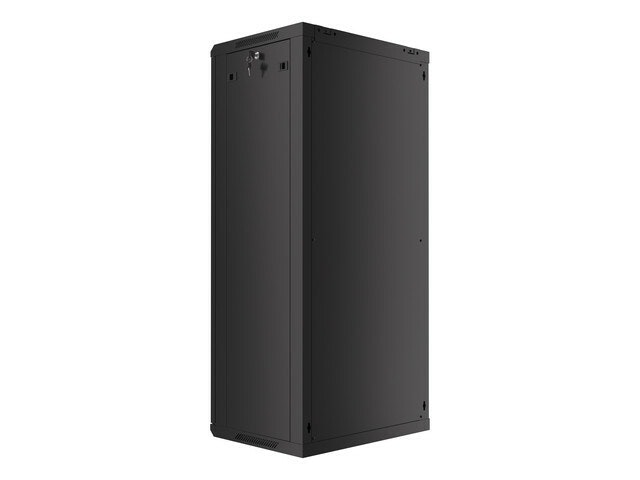 RACKSKÅP 19" VÄGGMONTERAT 27U/600X450 (FLAT PACK) MED GLASDÖRR SVART LANBERG V2