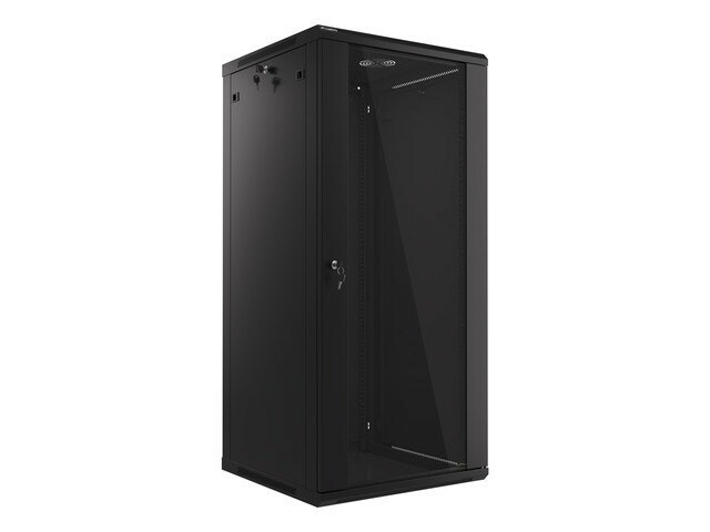 RACKSKÅP 19" VÄGGMONTERAT 27U/600X600 (FLAT PACK) SVART LANBERG V2
