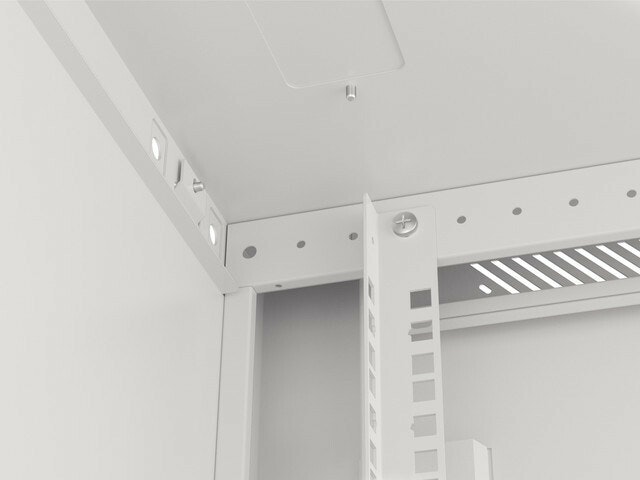 RACKSKÅP 19" VÄGGMONTERAT 22U/600X600 (FLAT PACK) MED GLASDÖRR GRÅ LANBERG V2