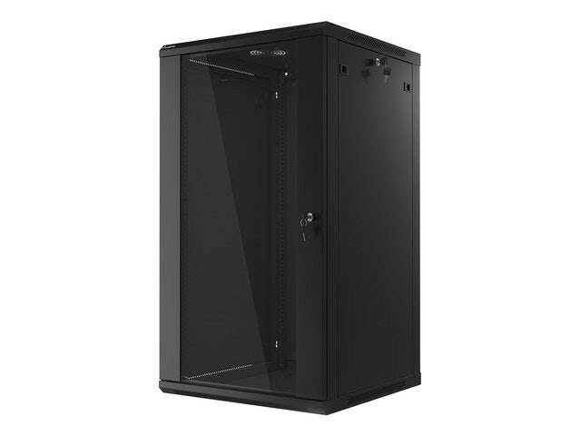 RACKSKÅP 19" VÄGGMONTERAT 22U/600X600 (FLAT PACK) SVART LANBERG V2