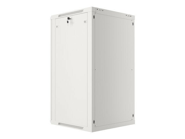 RACKSKÅP 19" VÄGGMONTERAT 22U/600X600 (FLAT PACK) MED GLASDÖRR GRÅ LANBERG V2