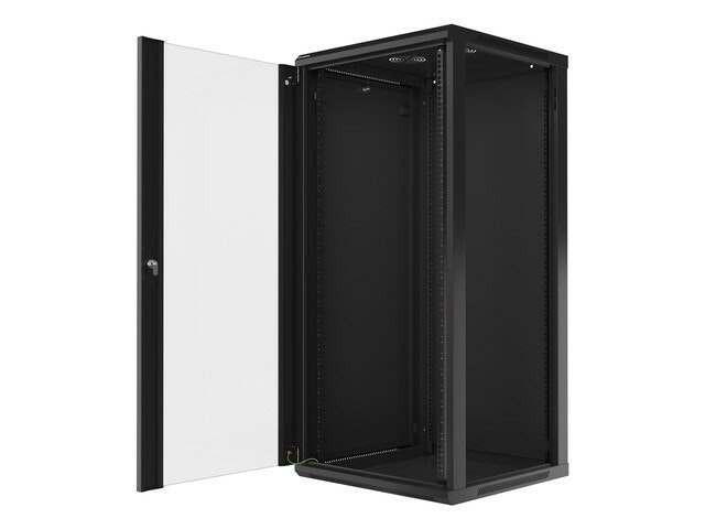 RACKSKÅP 19" VÄGGMONTERAT 27U/600X600 (FLAT PACK) SVART LANBERG V2