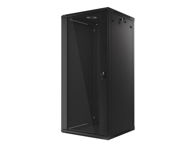 RACKSKÅP 19" VÄGGMONTERAT 27U/600X600 (FLAT PACK) SVART LANBERG V2