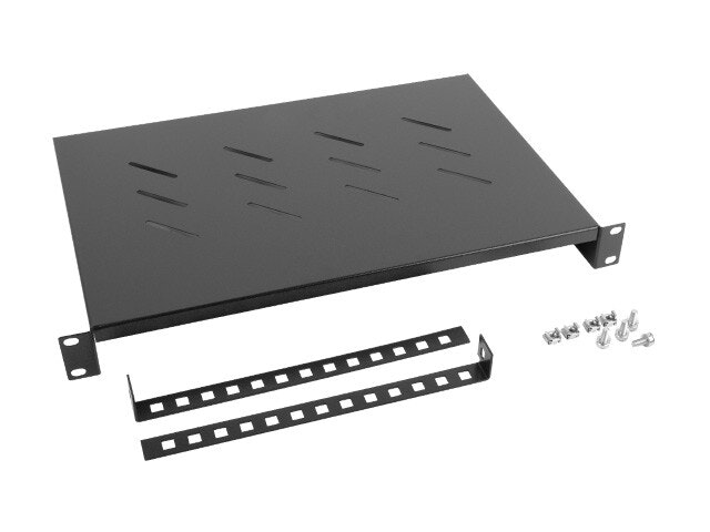 19" FAST HYLLPLAN 1U/483X300MM MAX LASTKAPACITET UPP TILL 25KG SVART LANBERG