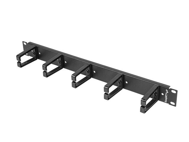 19" KABELHANTERINGSPANEL MED 5 PLASTHÅLLARE 1U TYP B SVART LANBERG