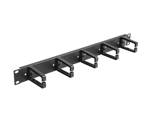 19" KABELHANTERINGSPANEL MED 5 PLASTHÅLLARE 1U TYP B SVART LANBERG