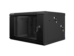RACKSKÅP 19" VÄGGMONTERAT MED DUBBLA SEKTIONER 6U/600X600 (FLAT PACK) SVART LANBERG