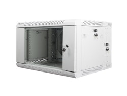 RACKSKÅP 19" VÄGGMONTERAT MED DUBBLA SEKTIONER 6U/600X600 (FLAT PACK) GRÅ LANBERG