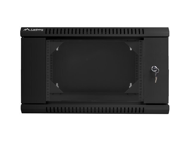 RACKSKÅP 19" VÄGGMONTERAT MED DUBBLA SEKTIONER 6U/600X600 (FLAT PACK) SVART LANBERG