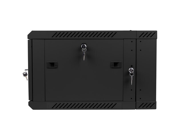RACKSKÅP 19" VÄGGMONTERAT MED DUBBLA SEKTIONER 6U/600X600 (FLAT PACK) SVART LANBERG