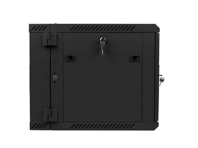 RACKSKÅP 19" VÄGGMONTERAT MED DUBBLA SEKTIONER 9U/600X600 (FLAT PACK) SVART LANBERG