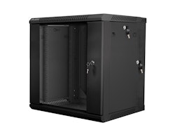 RACKSKÅP 19" DUBBEL SEKTION VÄGGMONTERAT 12U/600X600 (FLAT PACK) SVART LANBERG