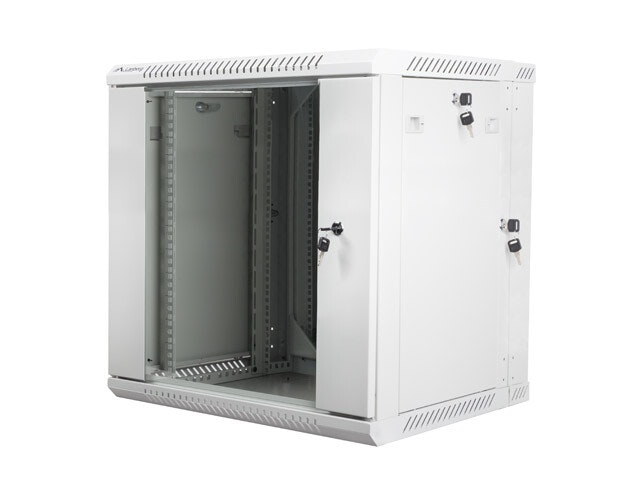 RACKSKÅP 19" DUBBEL SEKTION VÄGGMONTERAT 12U/600X600 (FLAT PACK) GRÅ LANBERG