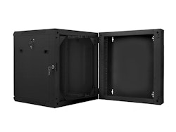 RACKSKÅP 19" DUBBEL SEKTION VÄGGMONTERAT 12U/600X600 (FLAT PACK) SVART LANBERG