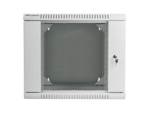 RACKSKÅP 19" VÄGGMONTERAT MED DUBBLA SEKTIONER 9U/600X600 (FLAT PACK) GRÅ LANBERG