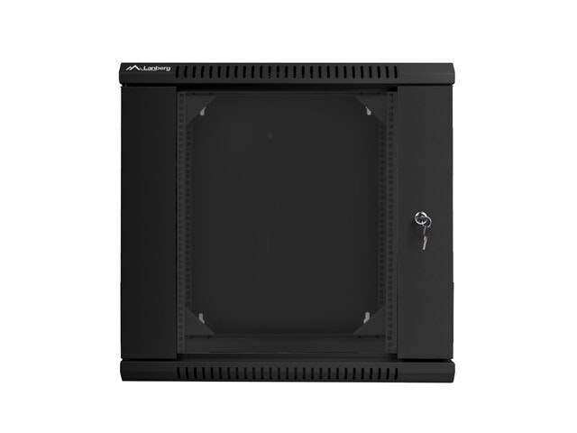 RACKSKÅP 19" DUBBEL SEKTION VÄGGMONTERAT 12U/600X600 (FLAT PACK) SVART LANBERG