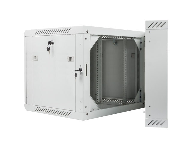 RACKSKÅP 19" VÄGGMONTERAT MED DUBBLA SEKTIONER 9U/600X600 (FLAT PACK) GRÅ LANBERG