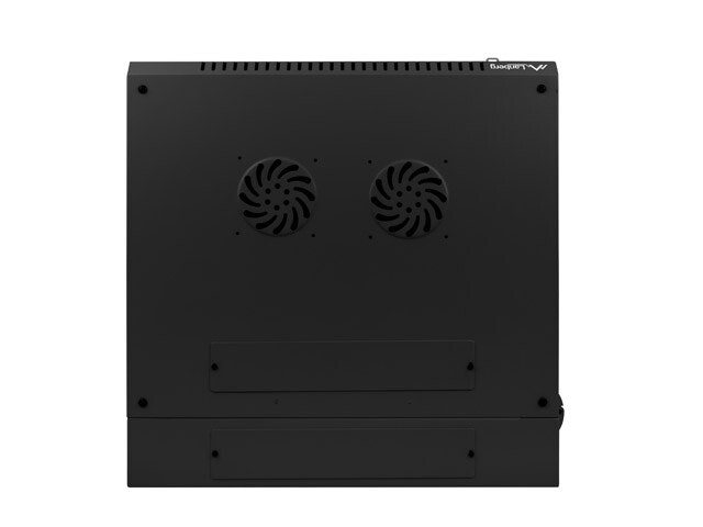 RACKSKÅP 19" DUBBEL SEKTION VÄGGMONTERAT 12U/600X600 (FLAT PACK) SVART LANBERG