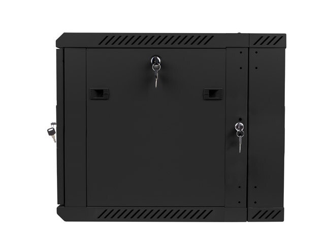 RACKSKÅP 19" VÄGGMONTERAT MED DUBBLA SEKTIONER 9U/600X600 (FLAT PACK) SVART LANBERG
