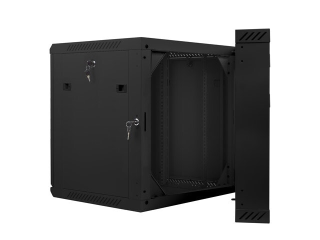 RACKSKÅP 19" DUBBEL SEKTION VÄGGMONTERAT 12U/600X600 (FLAT PACK) SVART LANBERG