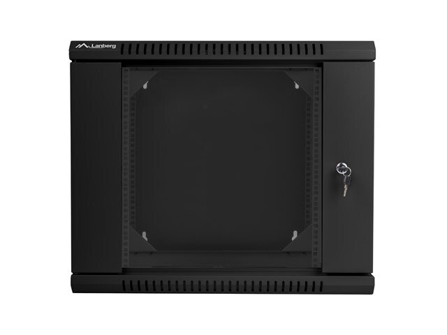 RACKSKÅP 19" VÄGGMONTERAT MED DUBBLA SEKTIONER 9U/600X600 (FLAT PACK) SVART LANBERG